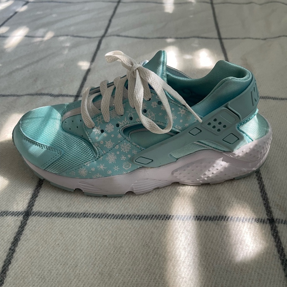Nike Air Huarache Run Print Copa Blue Lagoon Snowflake Sneakers Size 6.5Y/Wmns 8